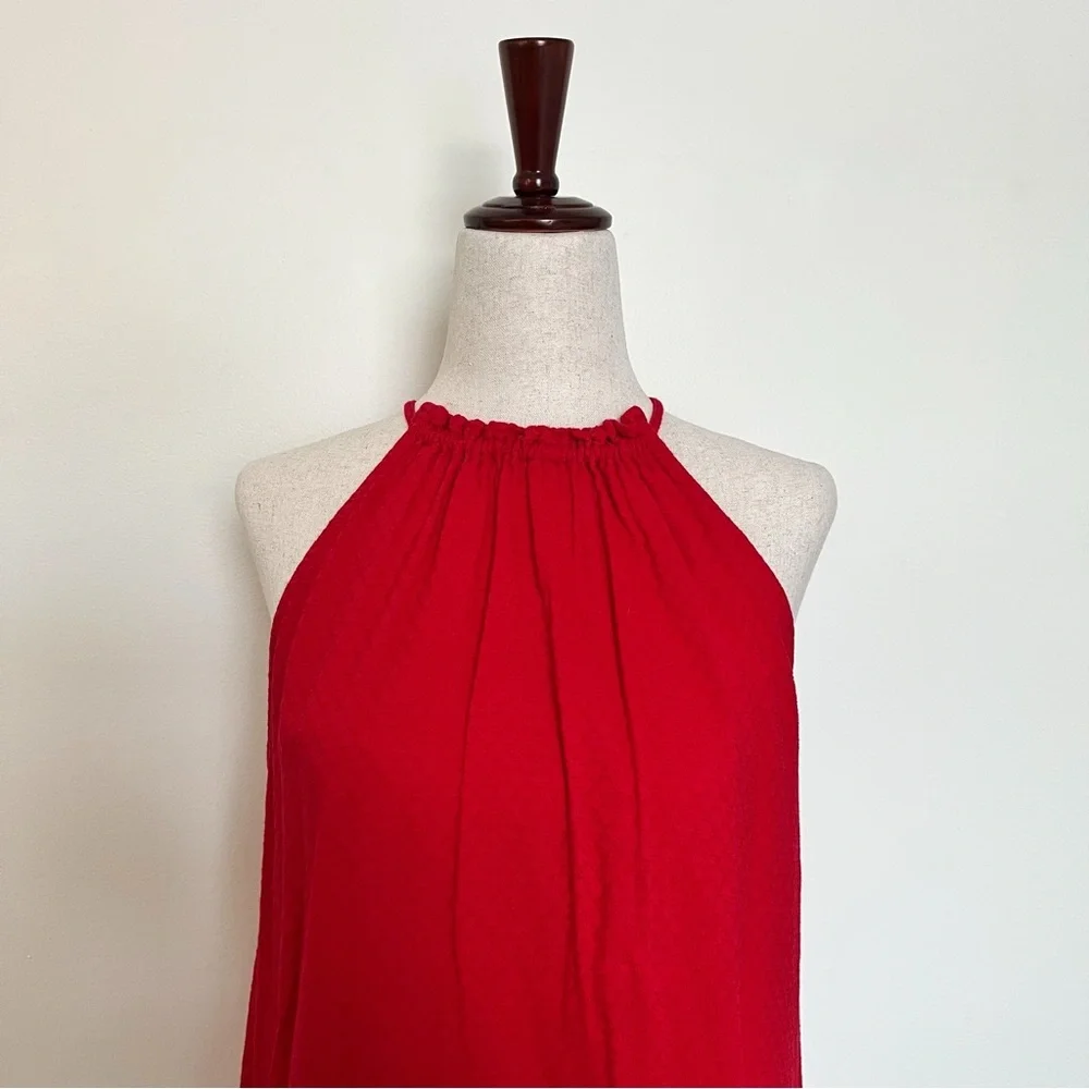 Knox Rose Red Halter Top Tie Neck Flowy size XS